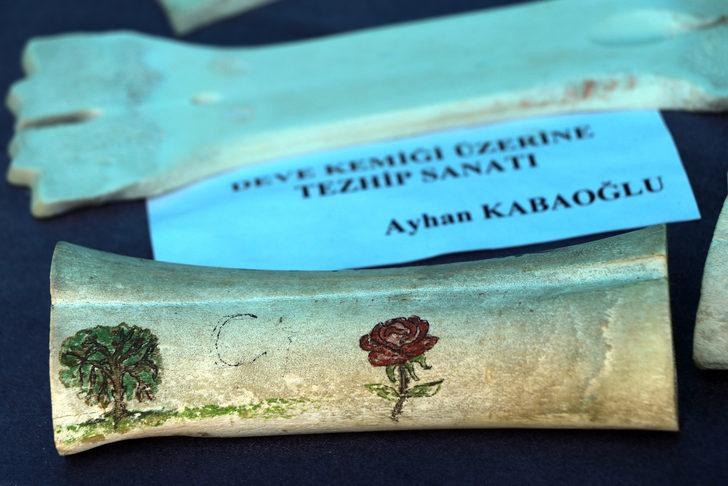 Deve kemiğini sanat eserine dönüştüren ustanın eserleri dikkati çekiyor G2