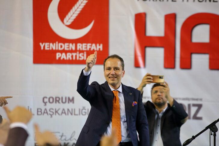 Yeniden Refah Partisi Genel Başkanı Erbakan, Çorum'da konuştu: G1