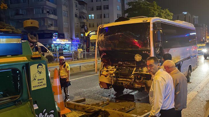 İstanbul'da servis otobüsü ile çekicinin çarpışması sonucu  9 kişi yaralandı G2