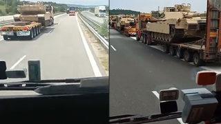 Yunanistan'ın sınıra ilerleyen askeri konvoyu görüntülendi! Türk şoförün sözleri gündem oldu: Bir dünya tır var, saldıracaklar herhalde 