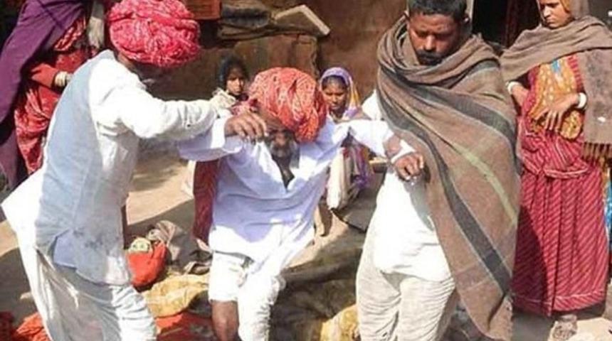 &Ouml;ld&uuml; sanılan dede tam yakılacakken uyandı