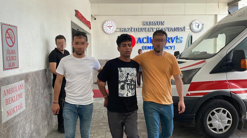 Samsun'da telefonunu gasbettiği kişiyi bıçakla yaralayan şüpheli kovalamacayla yakalandı