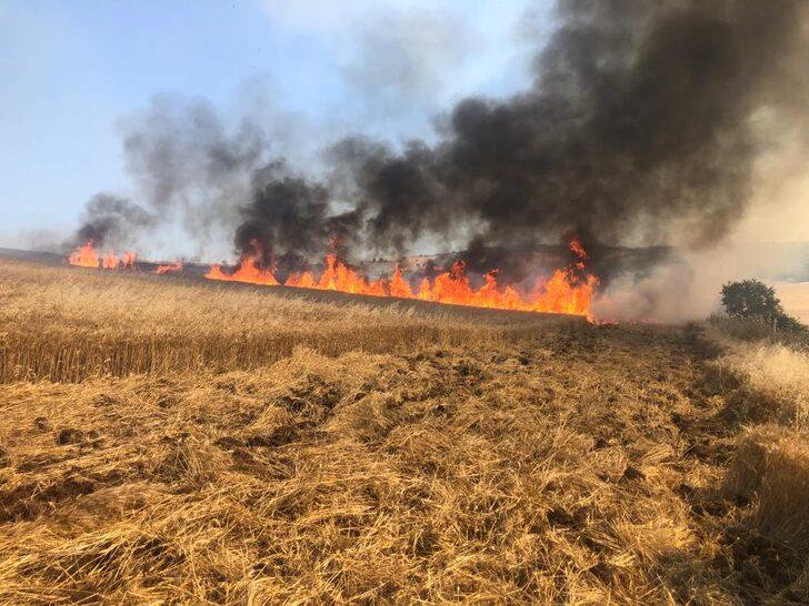 Balıkesir'de buğday tarlalarında çıkan yangın söndürüldü G5