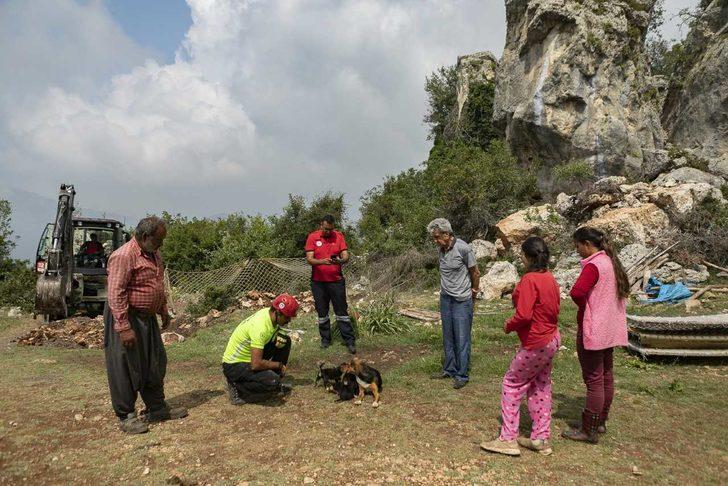 Mersin'de çukura düşen köpek yavrusunu itfaiye ekipleri kurtardı G2