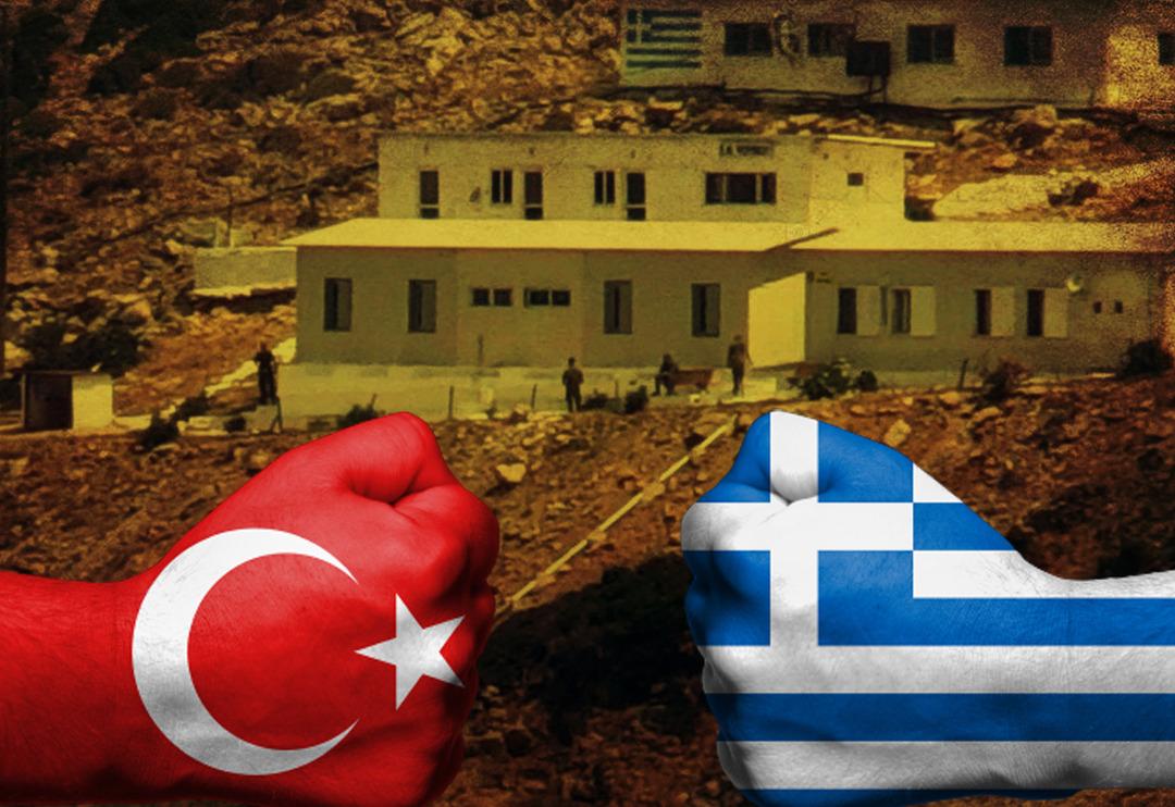 Bodrum'a 8 km uzaklıktaki Ke&ccedil;i Adası'nda Yunan provokasyonu! Adadaki askerler ve yerleştirilen ağır silahlar g&ouml;r&uuml;nt&uuml;lendi