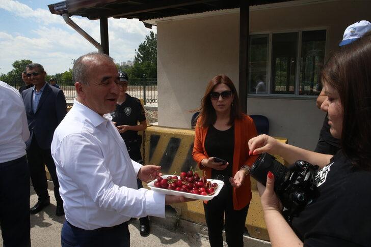 Tokat Valisi Hatipoğlu ve Belediye Başkanı Eroğlu sürücülere kiraz ikram etti G5