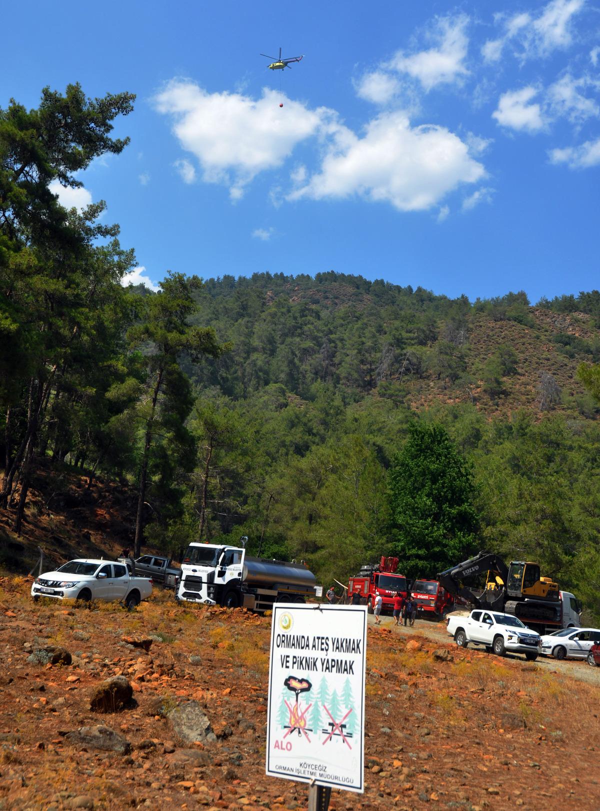 G&Uuml;NCELLEME - K&ouml;yceğiz'deki orman yangını kontrol altına alındı