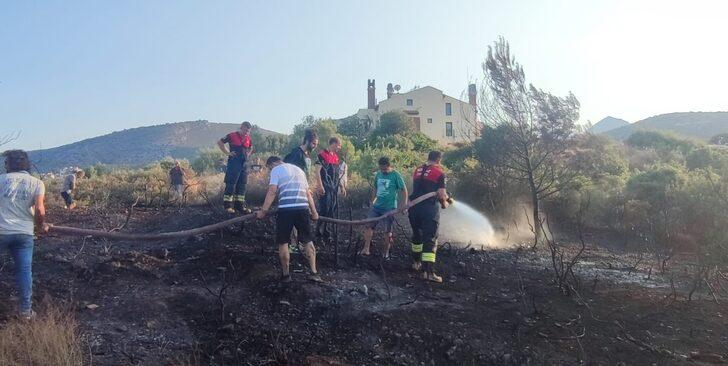 Datça'da otluk alanda çıkan yangın söndürüldü G3