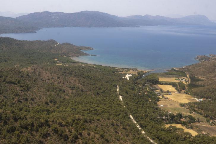 Marmaris'te yangınla mücadele havadan görüntülendi G2