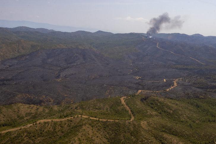 Marmaris'te yangınla mücadele havadan görüntülendi G4