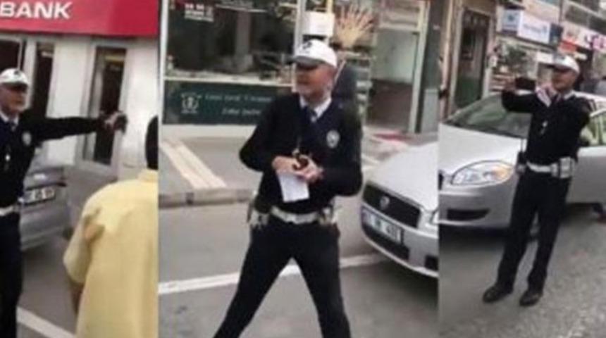 Trabzon'daki trafik polisinin g&ouml;r&uuml;nt&uuml;leri sosyal medyayı sallıyor!