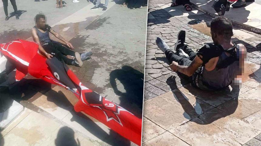 Gaziantep'te dehşet anları: Göz göre göre kendini yaktı! Dikkat çeken 'Gaziantepspor' detayı