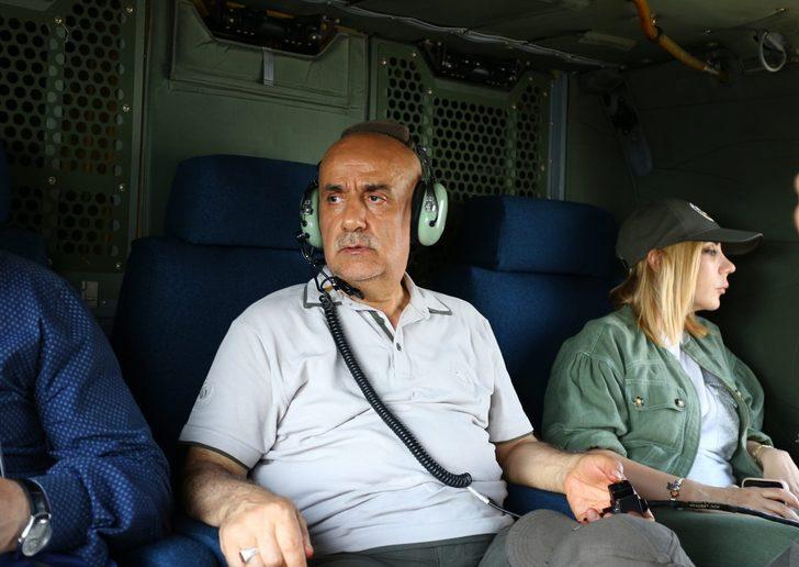 Bakan Kirişci ve Soylu yangın bölgesini havadan inceledi G3