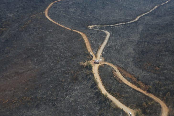 Bakan Kirişci ve Soylu yangın bölgesini havadan inceledi G5