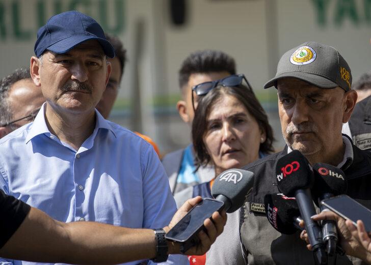 Bakanlar Soylu ve Kirişci, Marmaris'teki yangınla ilgili açıklama yaptı (1) G4
