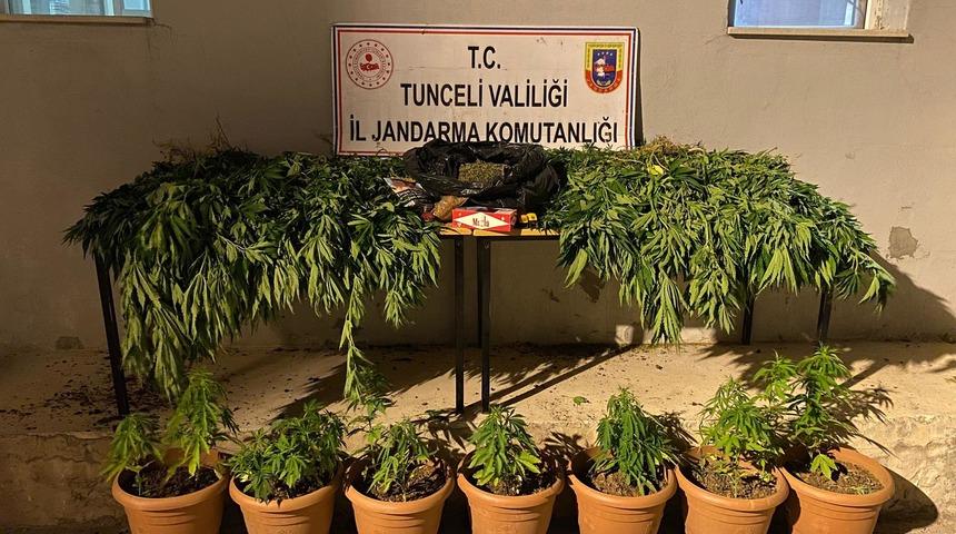 Tunceli'de evinde uyuşturucu ele geçirilen şüpheli gözaltına alındı