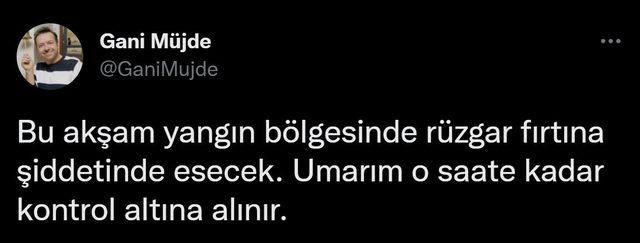 Gani Müjde'den 'orman yangını' paylaşımı