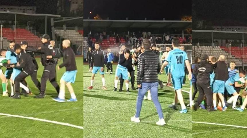 Yeşil saha bir anda karıştı! Polis müdahale etti