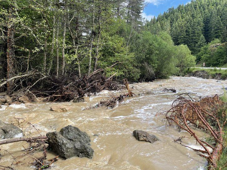 Cide ve Şenpazar ilçelerini Kastamonu'ya bağlayan geçici köprü zarar gördü G1