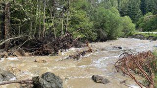 Cide ve Şenpazar ilçelerini Kastamonu'ya bağlayan geçici köprü zarar gördü
