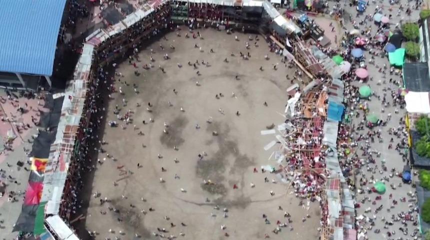 Kolombiya'da bir boğa güreşi etkinliğinde tribün çöktü: En az 4 ölü