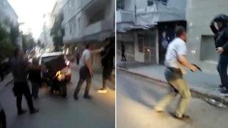 Hiç kimse durduramadı! Otomobil sürücüsünden moto kuryeye silahlı saldırı ve darp