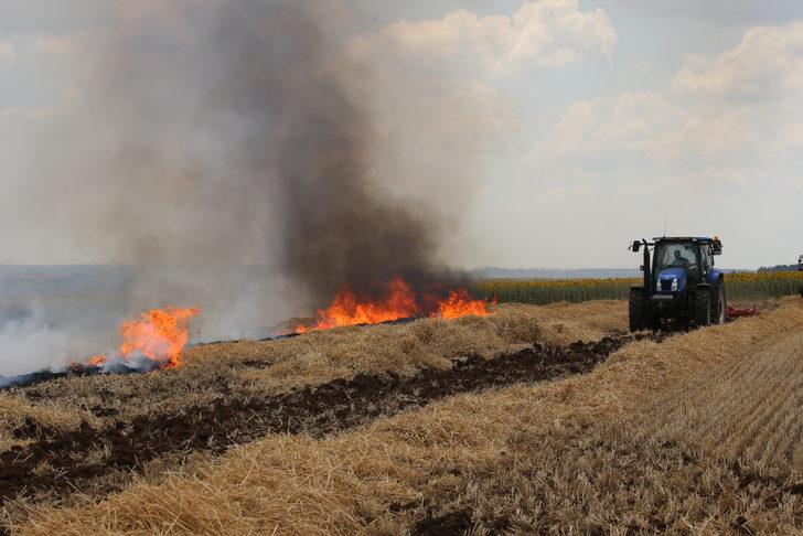 Edirne'de buğday hasadı sırasında çıkan yangın söndürüldü G2