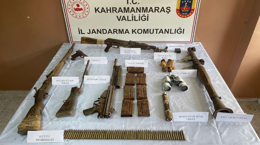 Kahramanmaraş'ta teröristlere ait silah ve mühimmat ele geçirildi