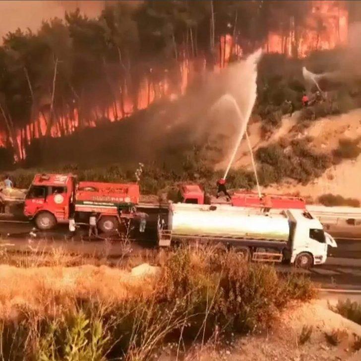Marmaris'teki yangın mücadelesine mermercilerden iş makinesi desteği G3