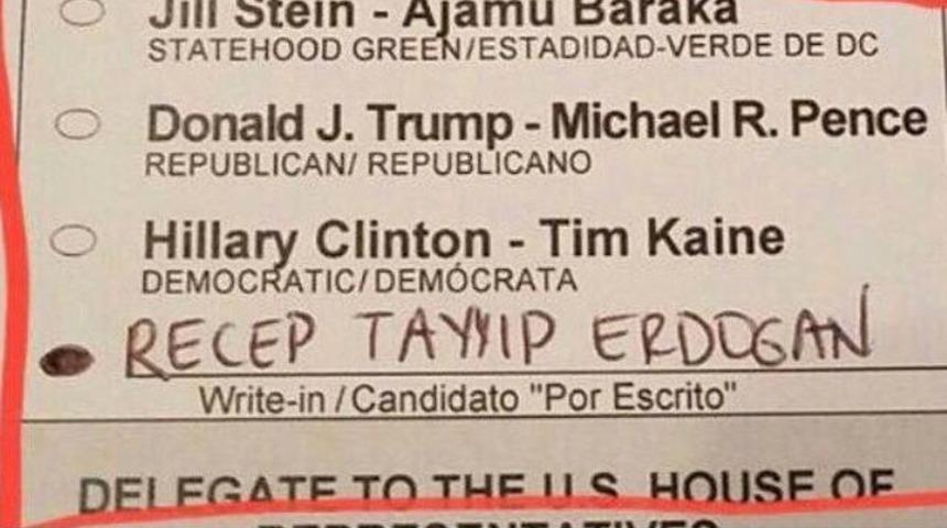 ABD Se&ccedil;imlerinde Recep Tayyip Erdoğan'a Oy &Ccedil;ıktı Kim Verdi O Oyu?