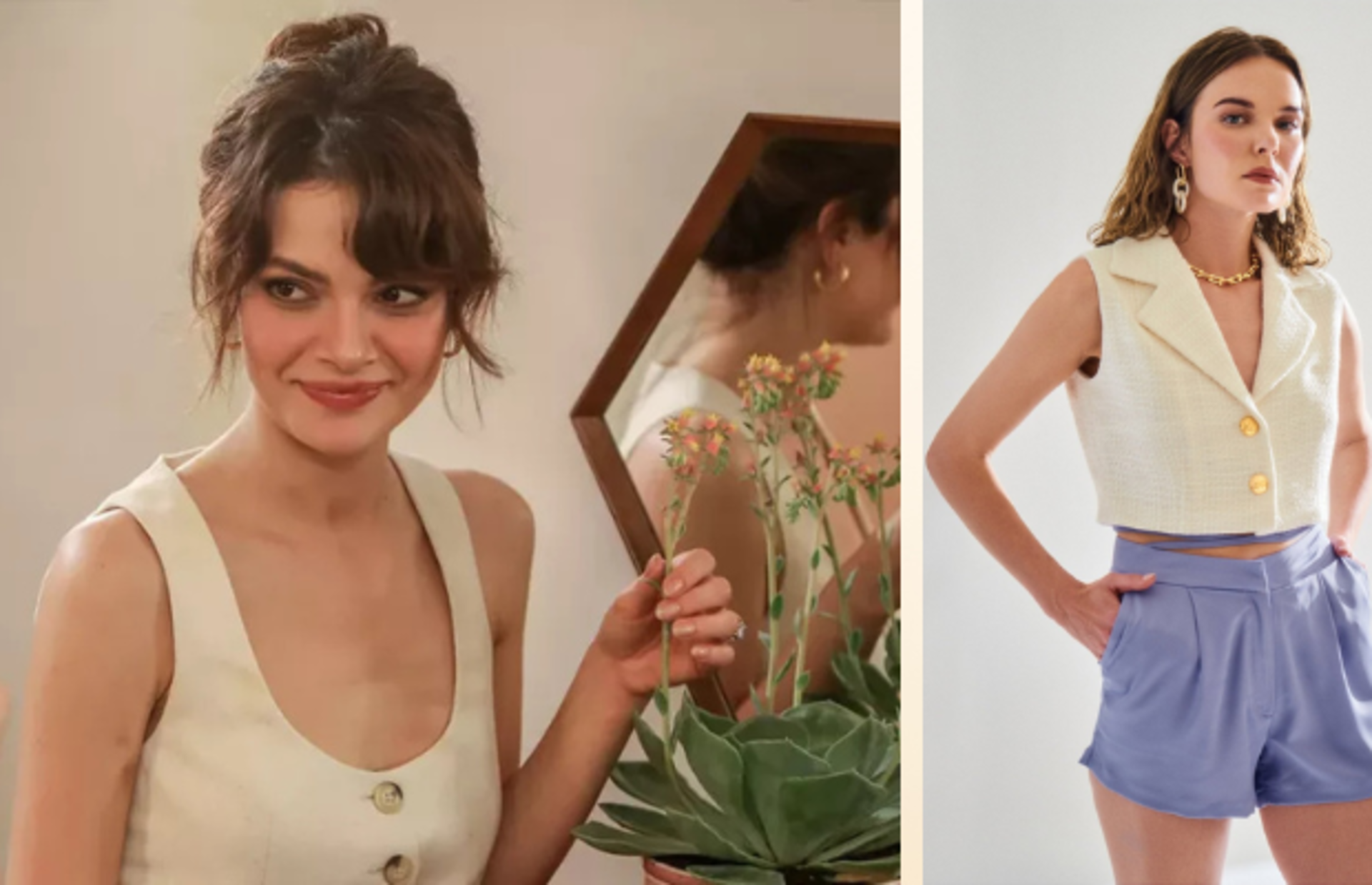 Gizli Saklı dizisindeki Yaz karakterinin giydiği yelek ve pantolonlu kombine alternatif öneriler