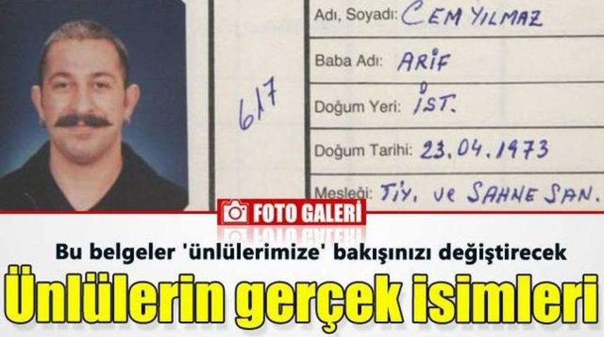 &Uuml;nl&uuml;lerin Ger&ccedil;ek Kimlikleri Ve İsimleri
