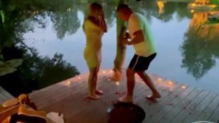 Evlilik teklifi etmek isterken yüzüğü suya düştü! O anlar sosyal medyada gündem oldu