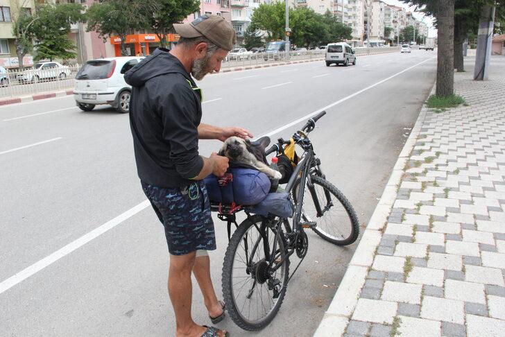 Bisikletli gezgin yolda sahiplendiği köpekle Türkiye'yi dolaşıyor G5