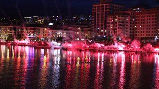 Samsunspor'un 57. kuruluş yıl dönümünü taraftarlar meşale gösterisiyle kutladı