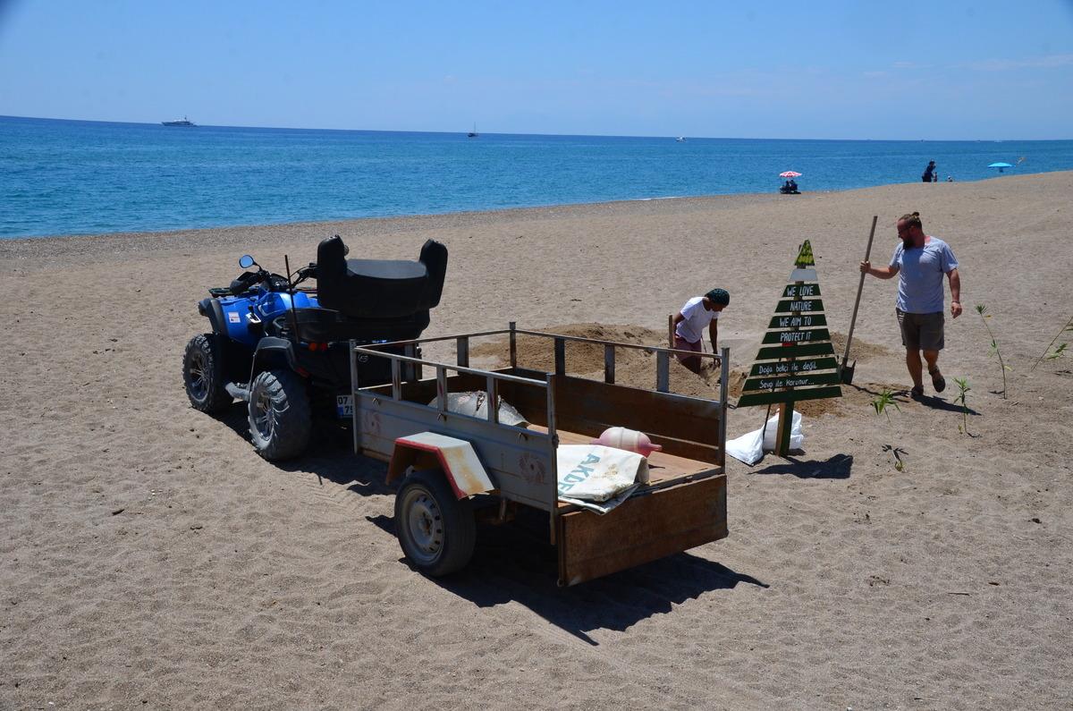 Antalya'da denizde &ouml;l&uuml; yeşil deniz kaplumbağası bulundu