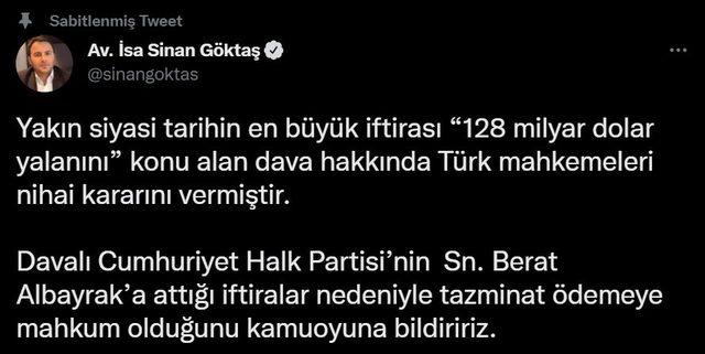 CHP'ye tazminat davası! Berat Albayrak'ın avukatı açıkladı: 