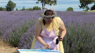 Burdur Gölü'ndeki su kaybına lavanta tarlasında resim ve müzikle dikkati çektiler