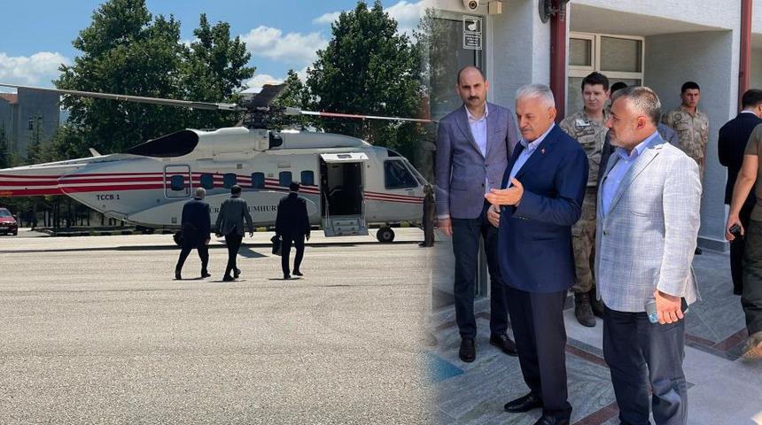 Binali Yıldırım'ı taşıyan helikopter acil iniş yaptı