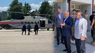 Binali Yıldırım'ı taşıyan helikopter acil iniş yaptı