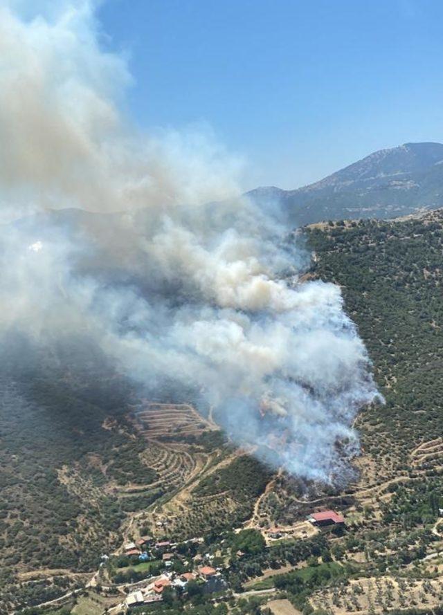 İzmir'in Ödemiş ilçesinde çıkan orman yangınına müdahale ediliyor