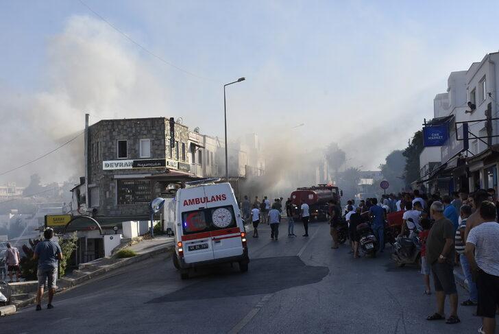 Bodrum'da çıkan yangında 3 iş yeri ile 2 ev zarar gördü G2