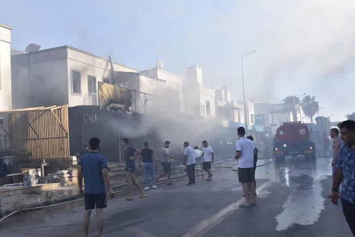Bodrum'da çıkan yangında 3 iş yeri ile 2 ev zarar gördü G4