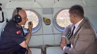 Karabük Valisi Fuat Gürel, sel bölgesini havadan inceledi: