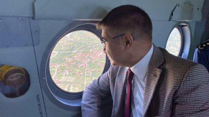 Karabük Valisi Fuat Gürel, sel bölgesini havadan inceledi: G2