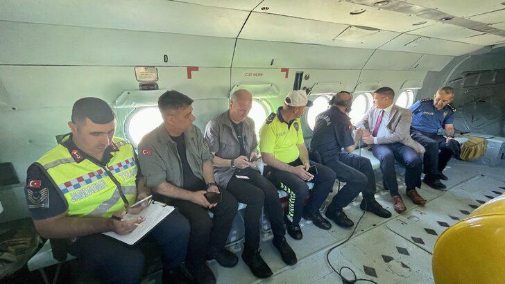 Karabük Valisi Fuat Gürel, sel bölgesini havadan inceledi: G3