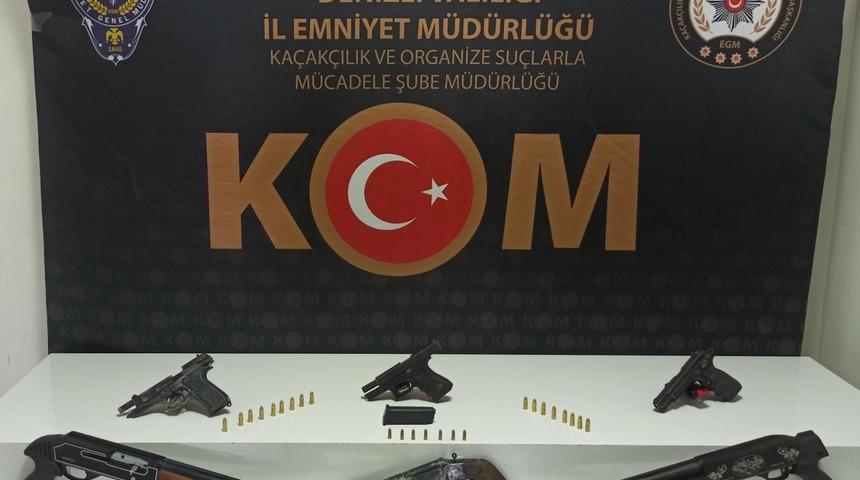 Denizli merkezli silah ka&ccedil;ak&ccedil;ılığı operasyonunda 9 ş&uuml;pheli yakalandı