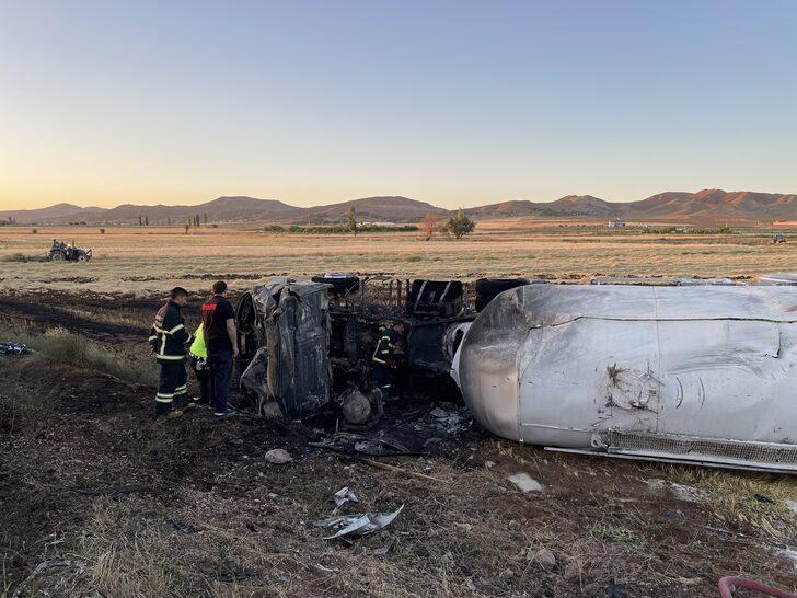 Aksaray'da devrilen mermer tozu yüklü tankerin sürücüsü hayatını kaybetti G3