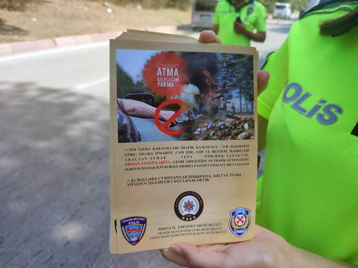 Adana'da polis, sürücüleri orman yangınlarına karşı duyarlı olmaları için uyardı G3