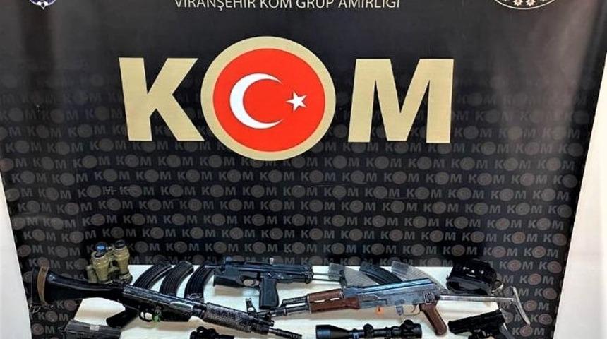Şanlıurfa'da 3 uzun namlulu silah, 2 tabanca ve 5 dürbün ele geçirildi